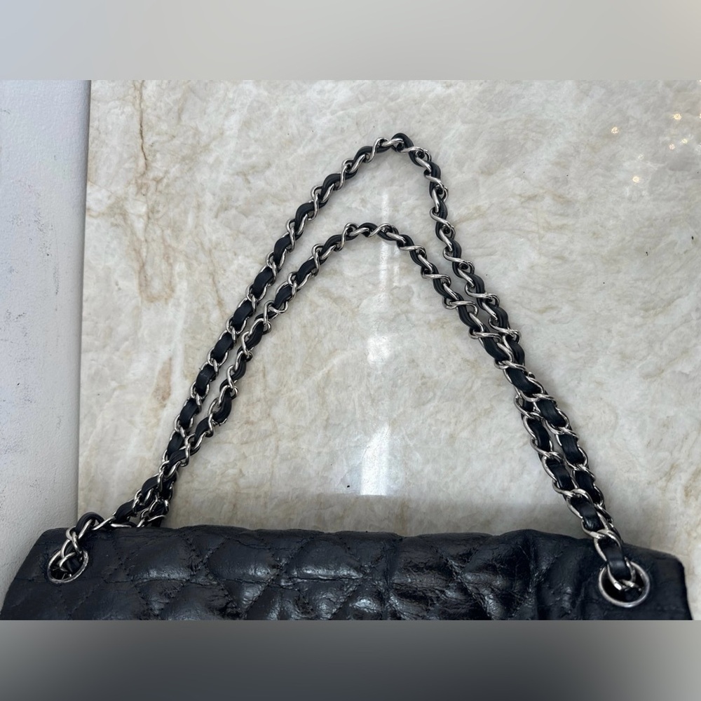 Chanel authentic classic quilted aged glazed calfskin black silver - Picture 15 of 15